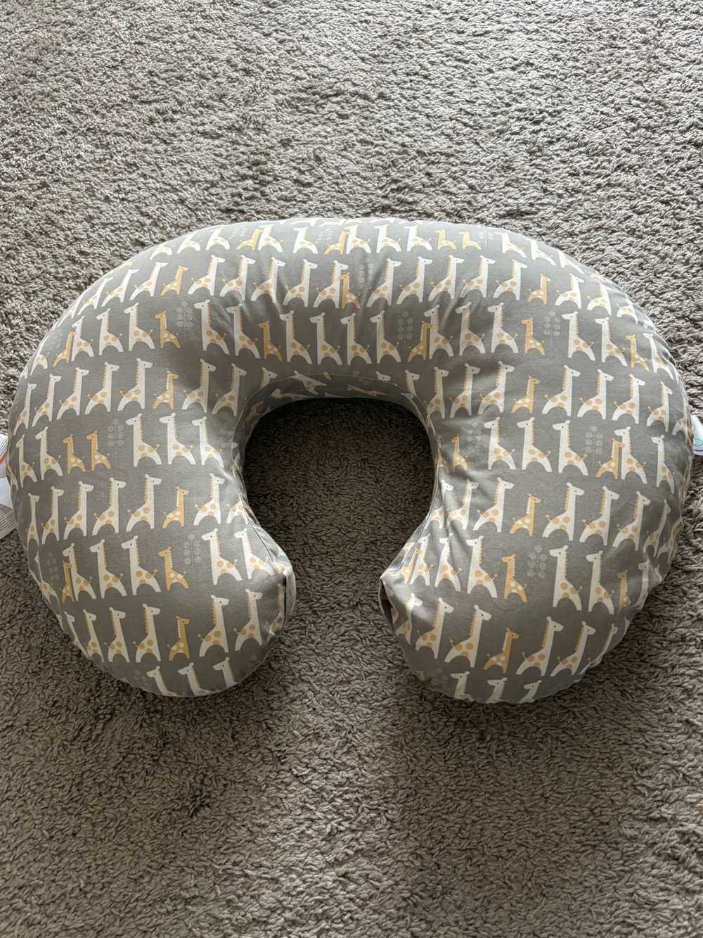 Boppy nursing pillow giraffe print
